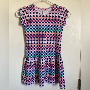 Gymboree New Multicolor Geometric Dots Cap Sleeve Peplum Bottom Dress #G